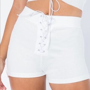 high rack sublime biker shorts white